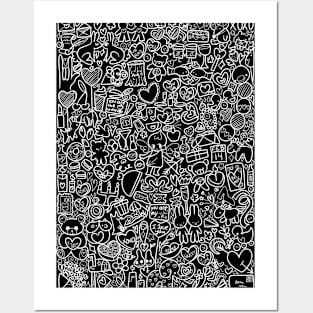 Valentine's Doodle Shirt (white) Posters and Art